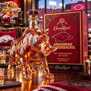 Crown Royal Arkansas Razorbacks 155th Anniversary Whiskey Decanter
