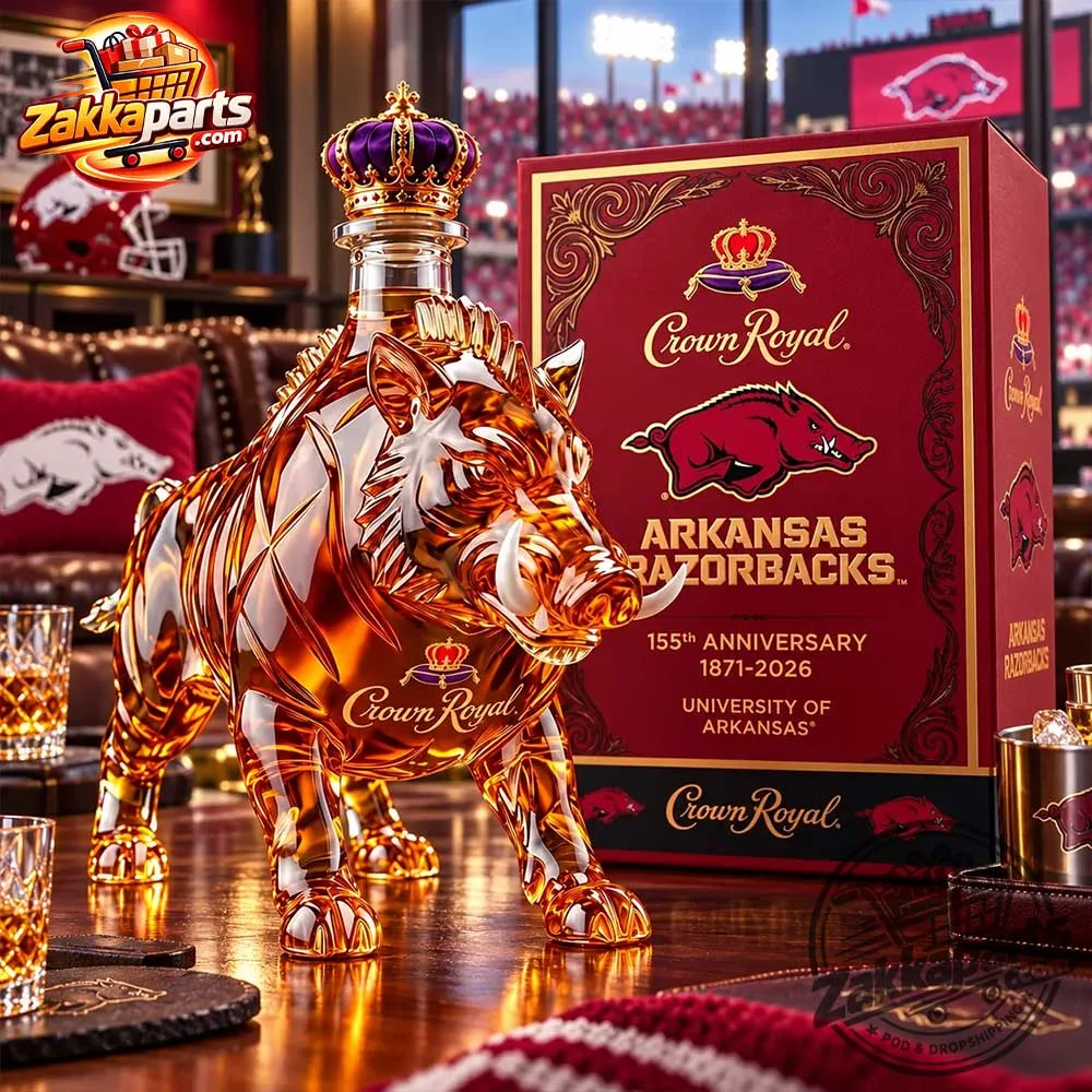 Crown Royal Arkansas Razorbacks 155th Anniversary Whiskey Decanter 5 Crown Royal Arkansas Razorbacks 155th Anniversary Whiskey Decanter