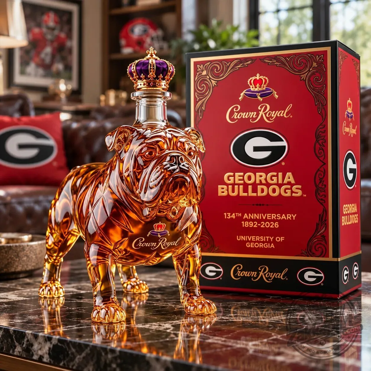 Crown Royal Georgia Bulldogs Whiskey Bottle Decanter 2026 8 Crown Royal Georgia Bulldogs Whiskey Bottle Decanter 2026 collectible football fan bottle